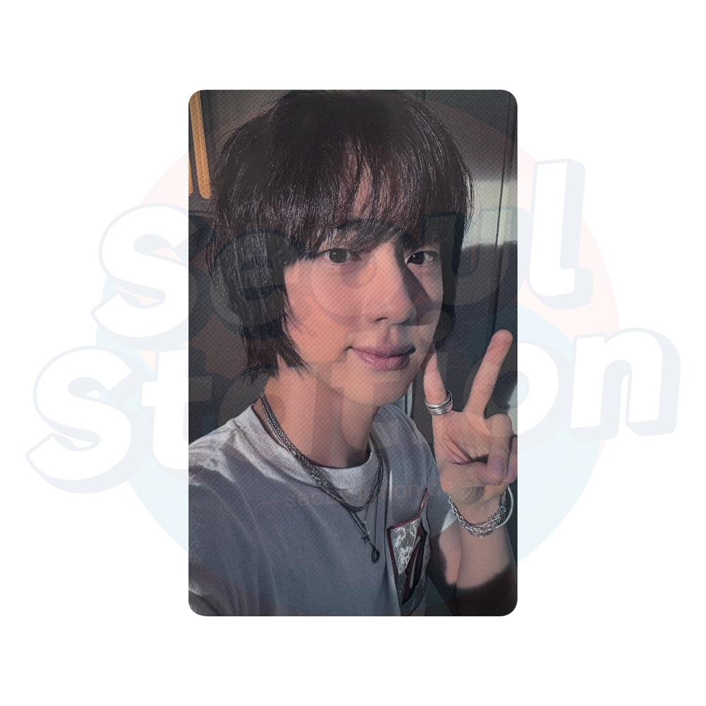 JIN - ECHO - WEVERSE Early Bird Photo Card (Pink back) peace sign