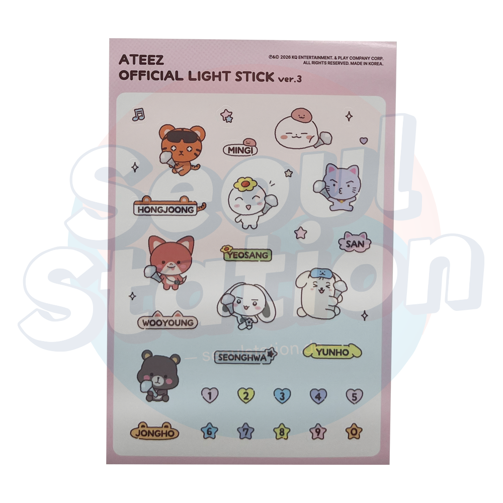 ATEEZ - OFFICIAL LIGHTSTICK VER.3 - POB Sticker Sheet