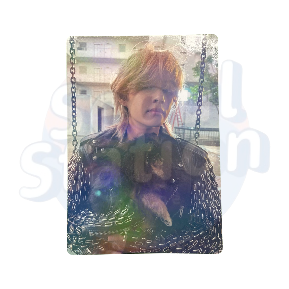 V - LAYOVER - WEVERSE Holo Standing Photo Leather Jacket