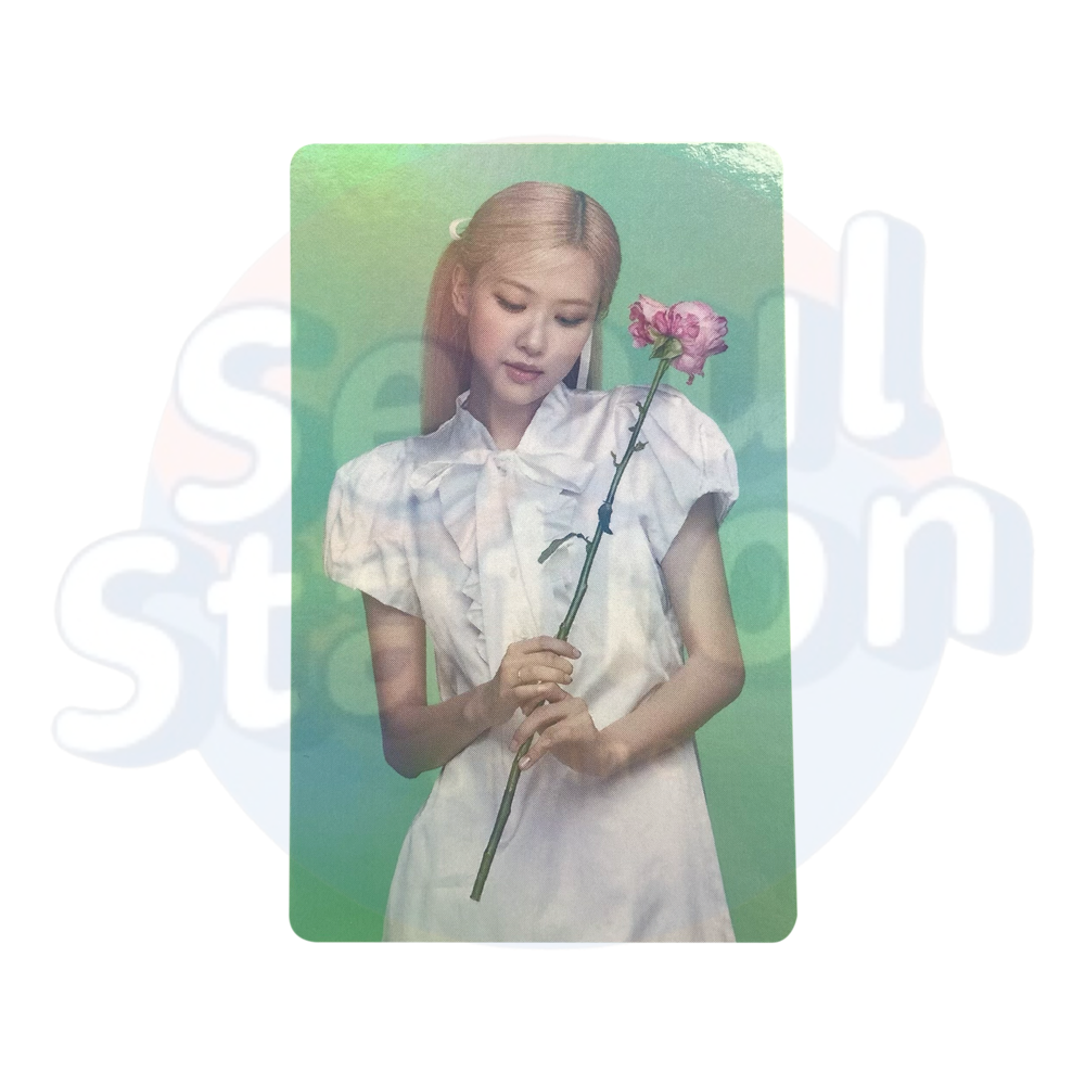 BLACKPINK - THE GAME - Weverse Holo Photo Card Rose pink back