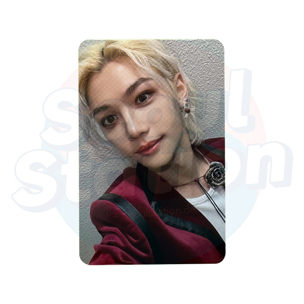 Stray Kids - 樂-STAR - ROCK STAR - 4th Lucky Draw Event - Soundwave Photo Card (WHITE & DRAWING back) felix