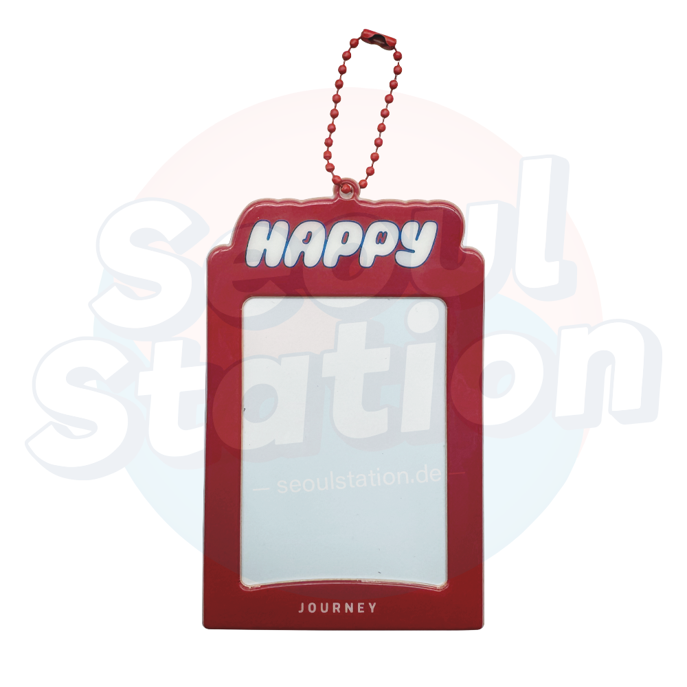 JIN - HAPPY - WEVERSE Early Bird Logo Photo Card Holder red