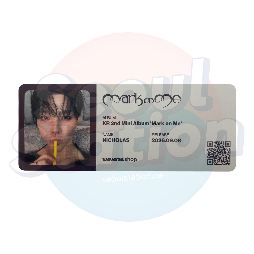 &TEAM - 2nd Korean Mini Album 'MARK ON ME' - WEVERSE Photo Ticket seoulstation.de Nicholas