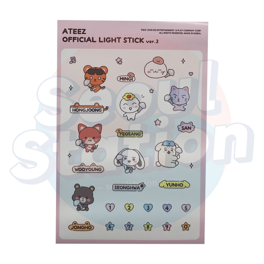 ATEEZ - OFFICIAL LIGHTSTICK VER.3 - POB Sticker Sheet