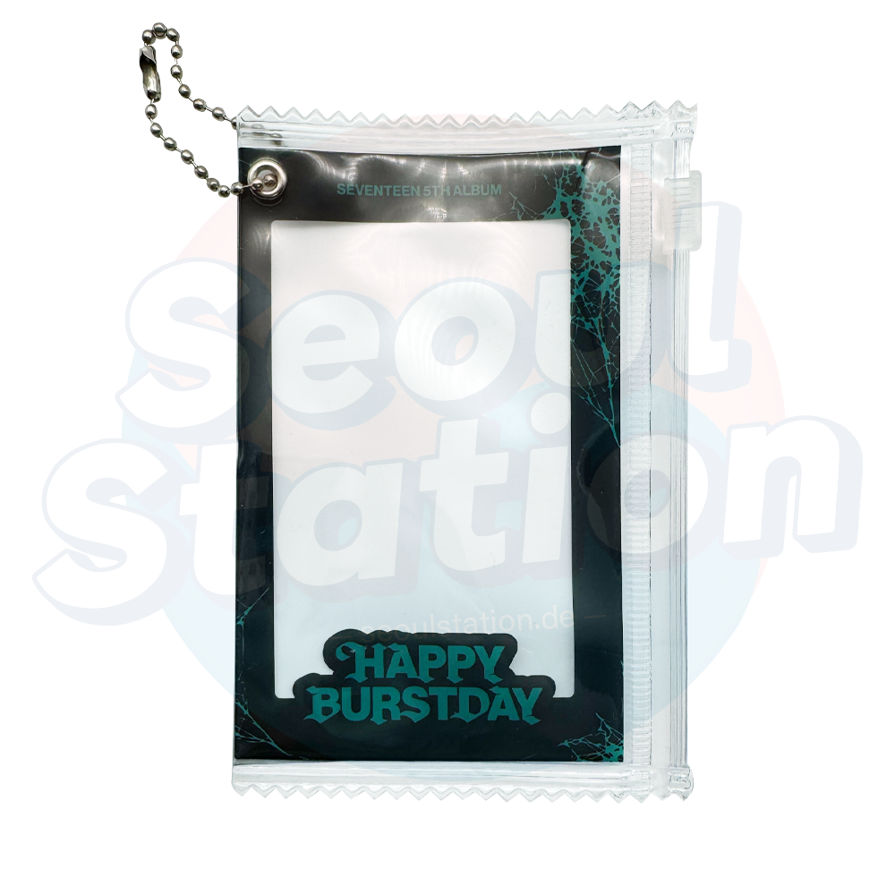 SEVENTEEN - HAPPY BURSTDAY - WEVERSE Logo Photo Card Pouch black green