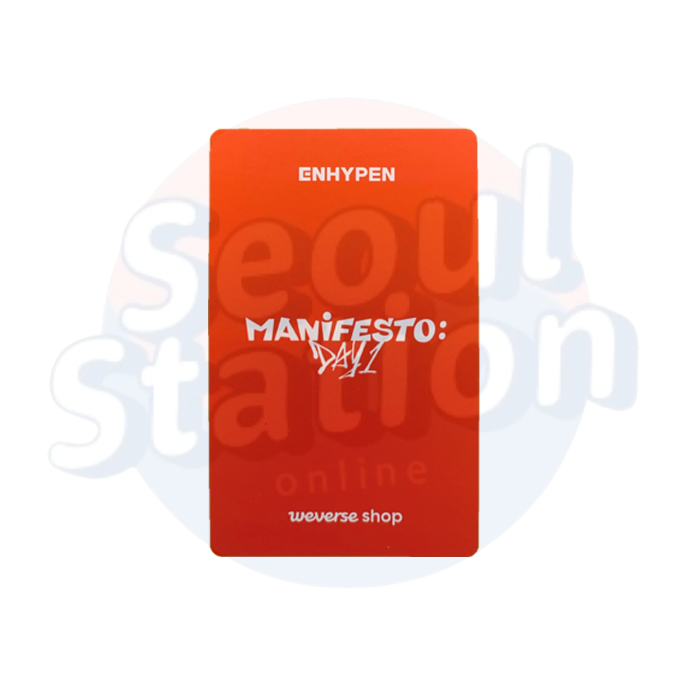 ENHYPEN - MANIFESTO : DAY 1 - WEVERSE Holo Photo Card with Random Transparent Glitter Card Holder