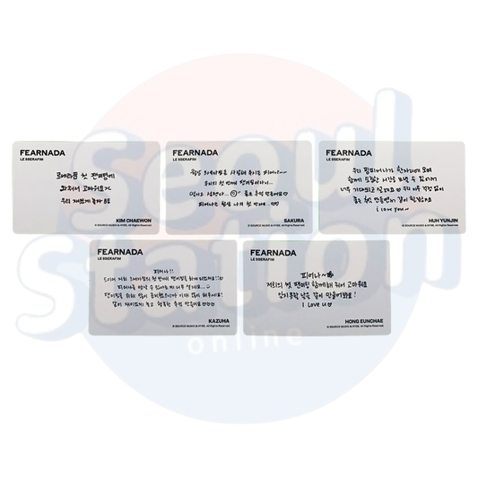 LE SSERAFIM - FEARNADA - Message Photo Card