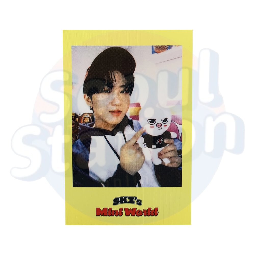 Stray Kids - 2023 Season's Greetings:  SKZ's Mini World - JYP Shop Polaroid Photo Card (yellow frame) changbin