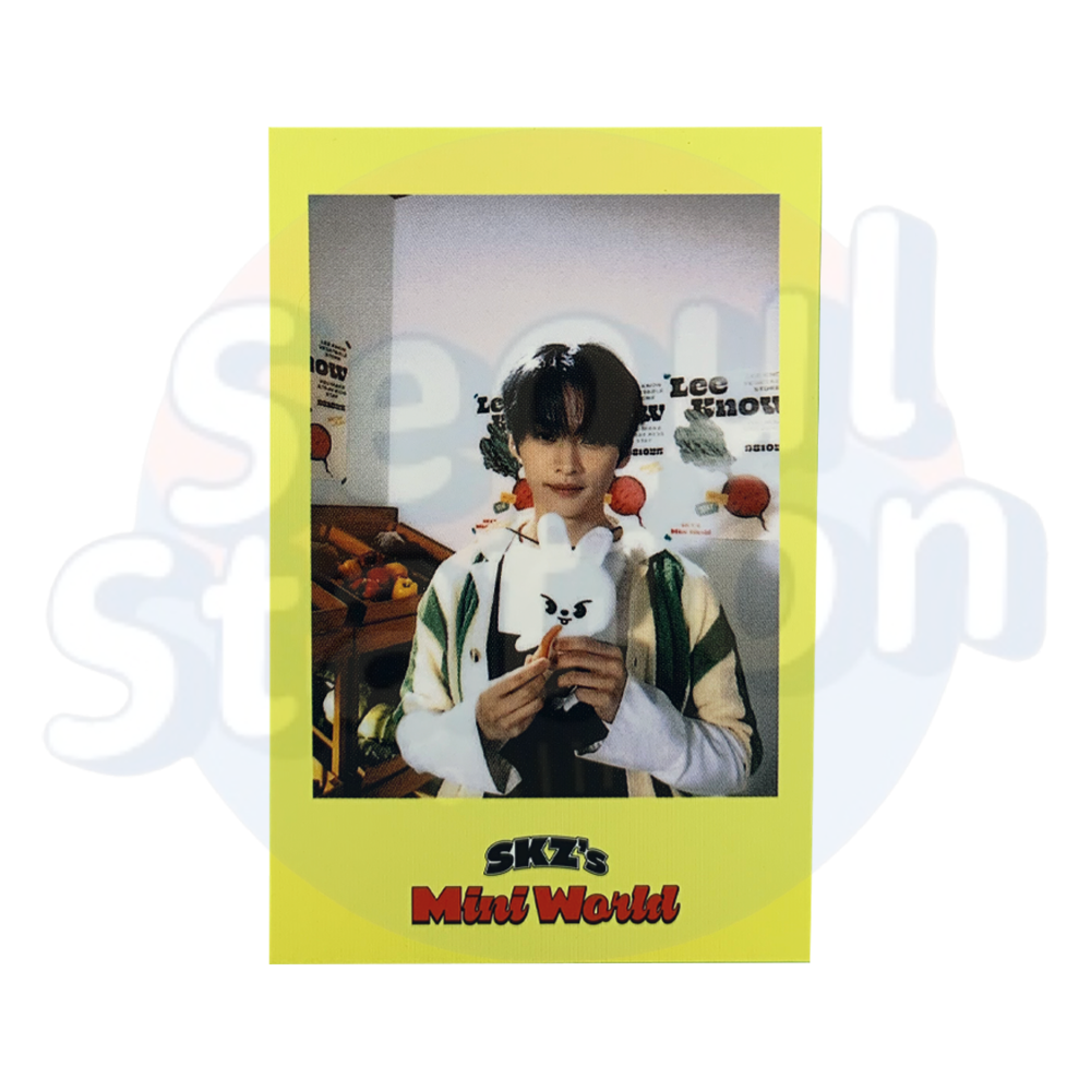 Stray Kids - 2023 Season's Greetings:  SKZ's Mini World - JYP Shop Polaroid Photo Card (yellow frame) lee know