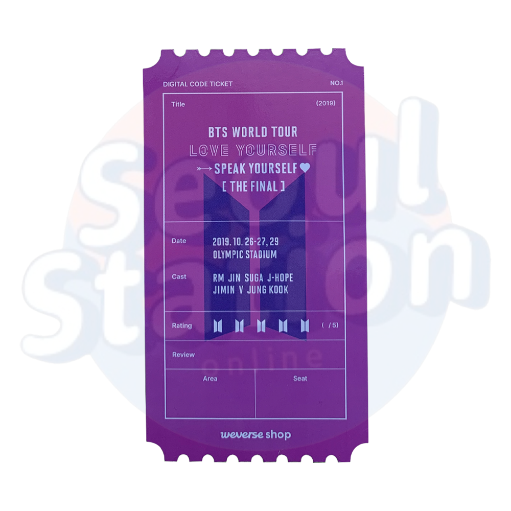 BTS - LOVE YOURSELF, SPEAK YOURSELF (THE FINAL) - WEVERSE Group Photo Ticket Set