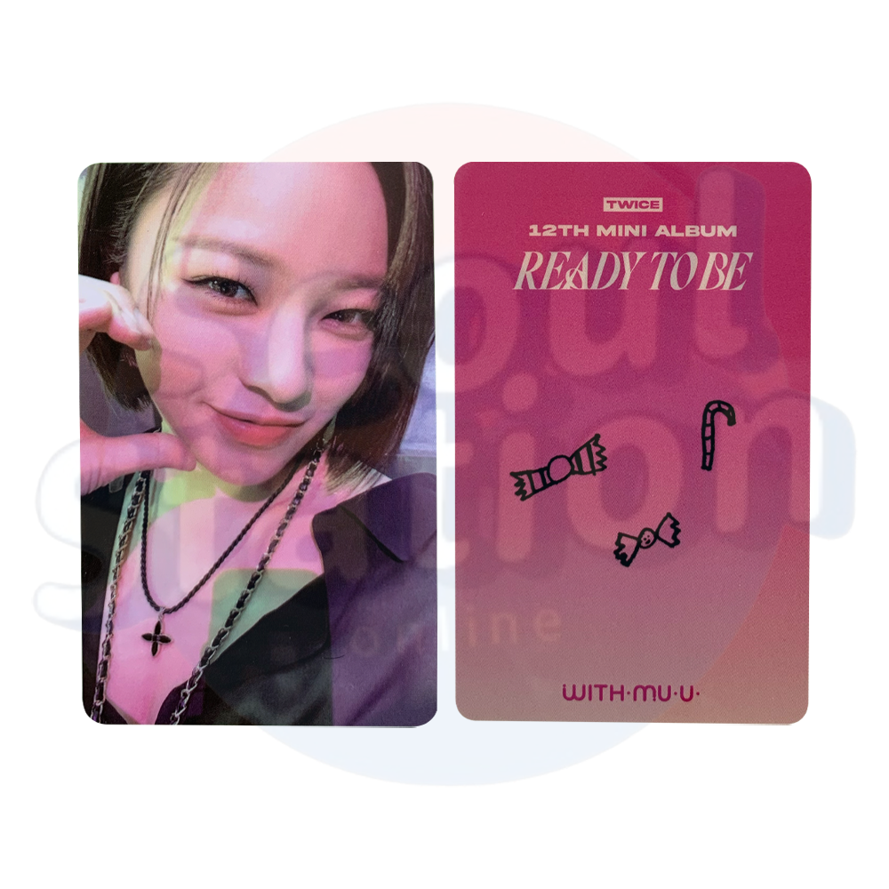 TWICE - READY TO BE - WITHMUU Photocard - Lollipop & Pink Back