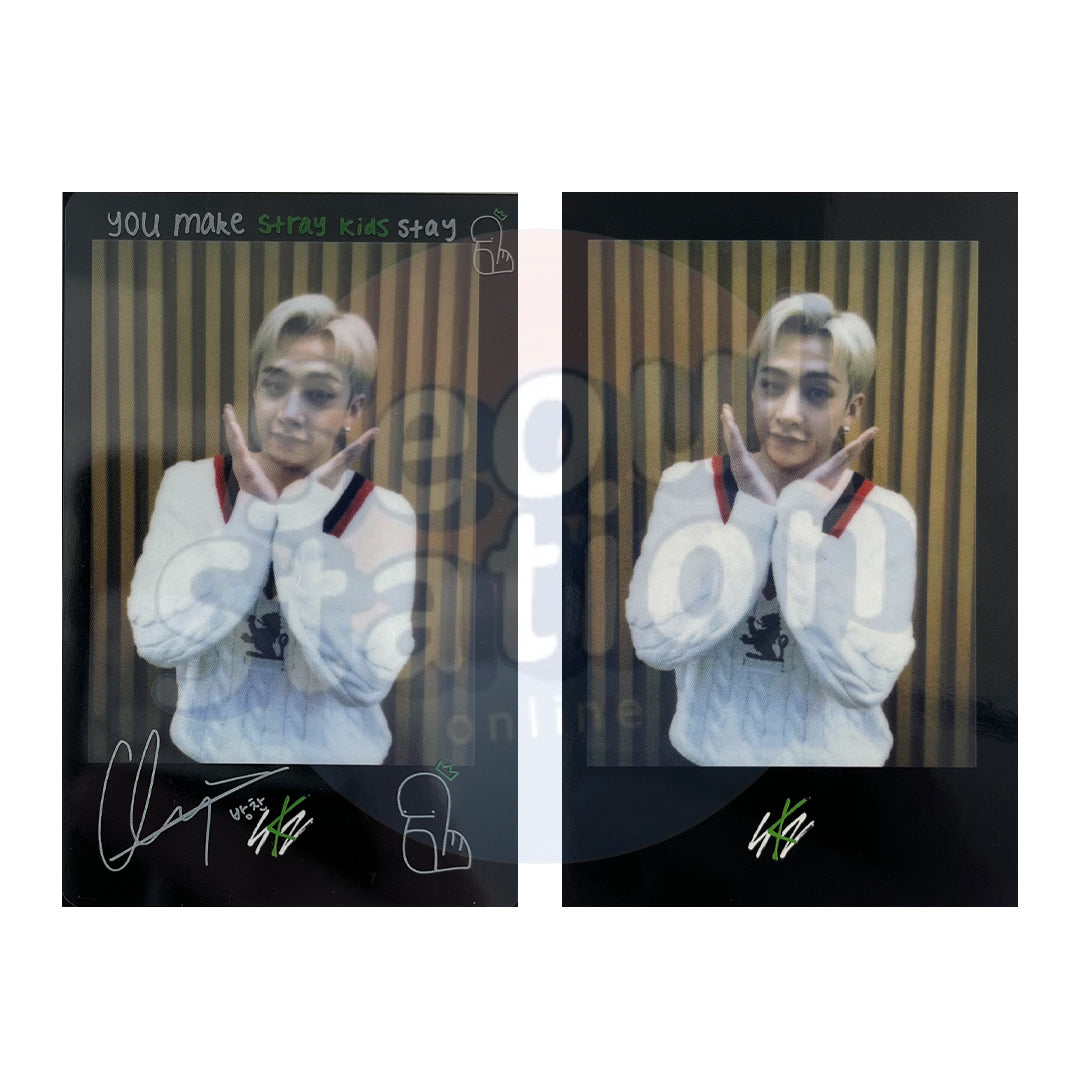 Stray Kids - ODDINARY - Soundwave 2nd Round Polaroid Photo Card + Transparent Frame Card Bang Chan